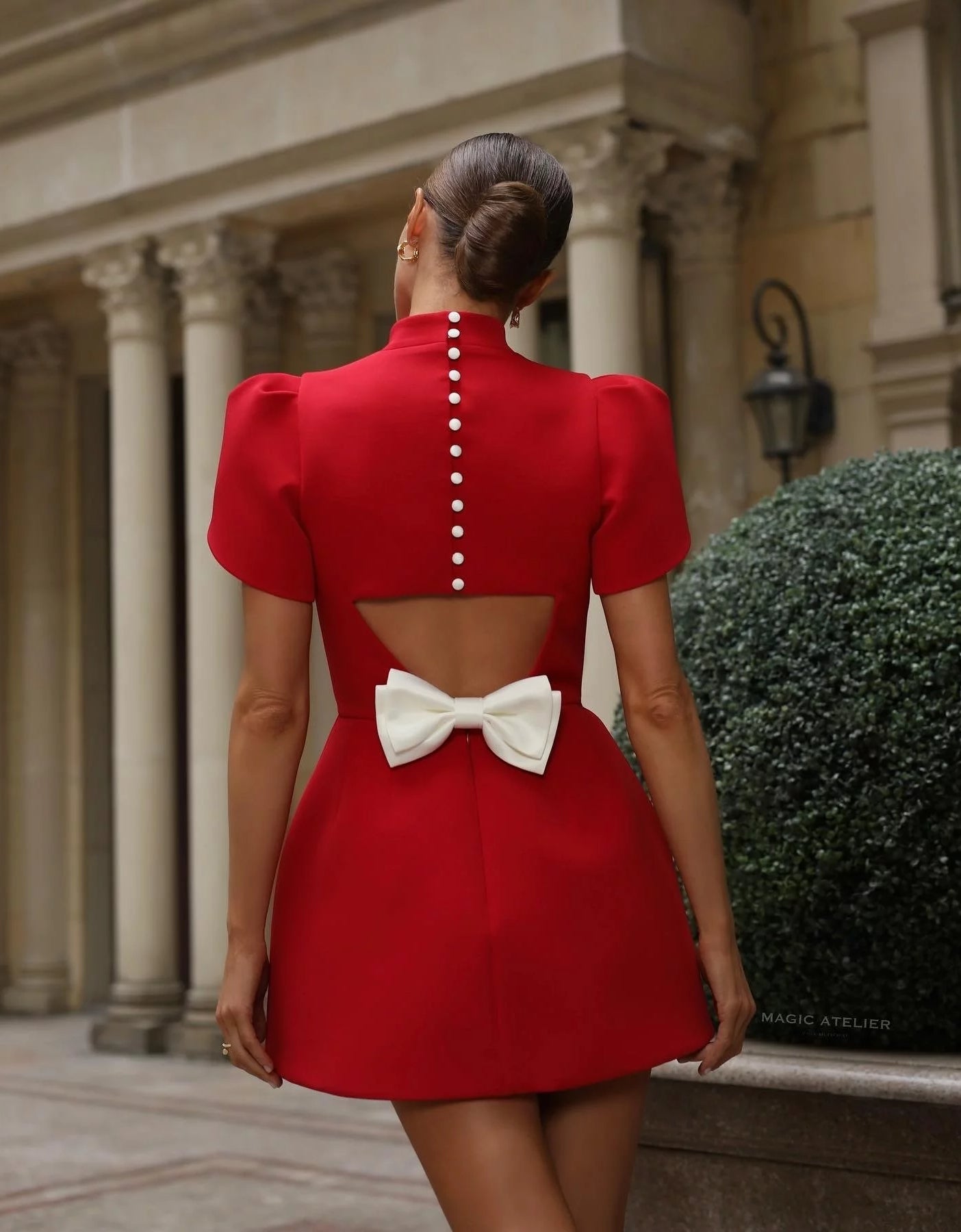 Elegant Puff Sleeve Mini Dress