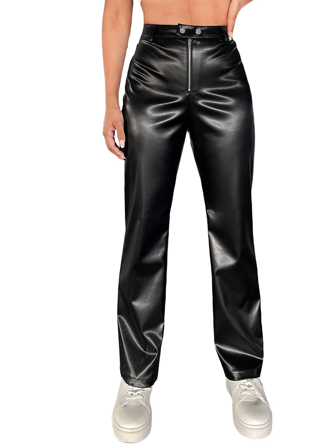 Sleek Faux Leather High-Waisted Leggings