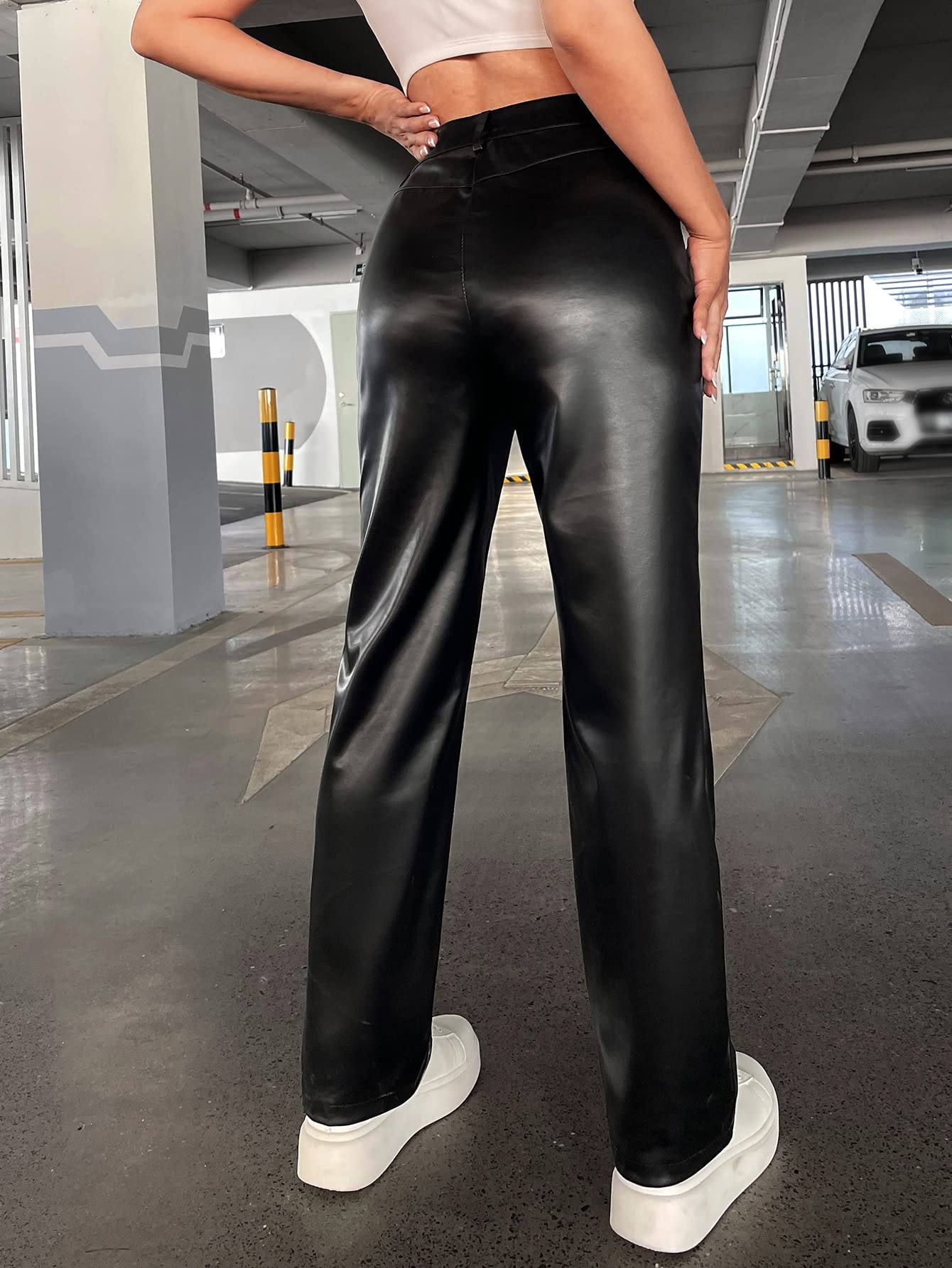 Sleek Faux Leather High-Waisted Leggings