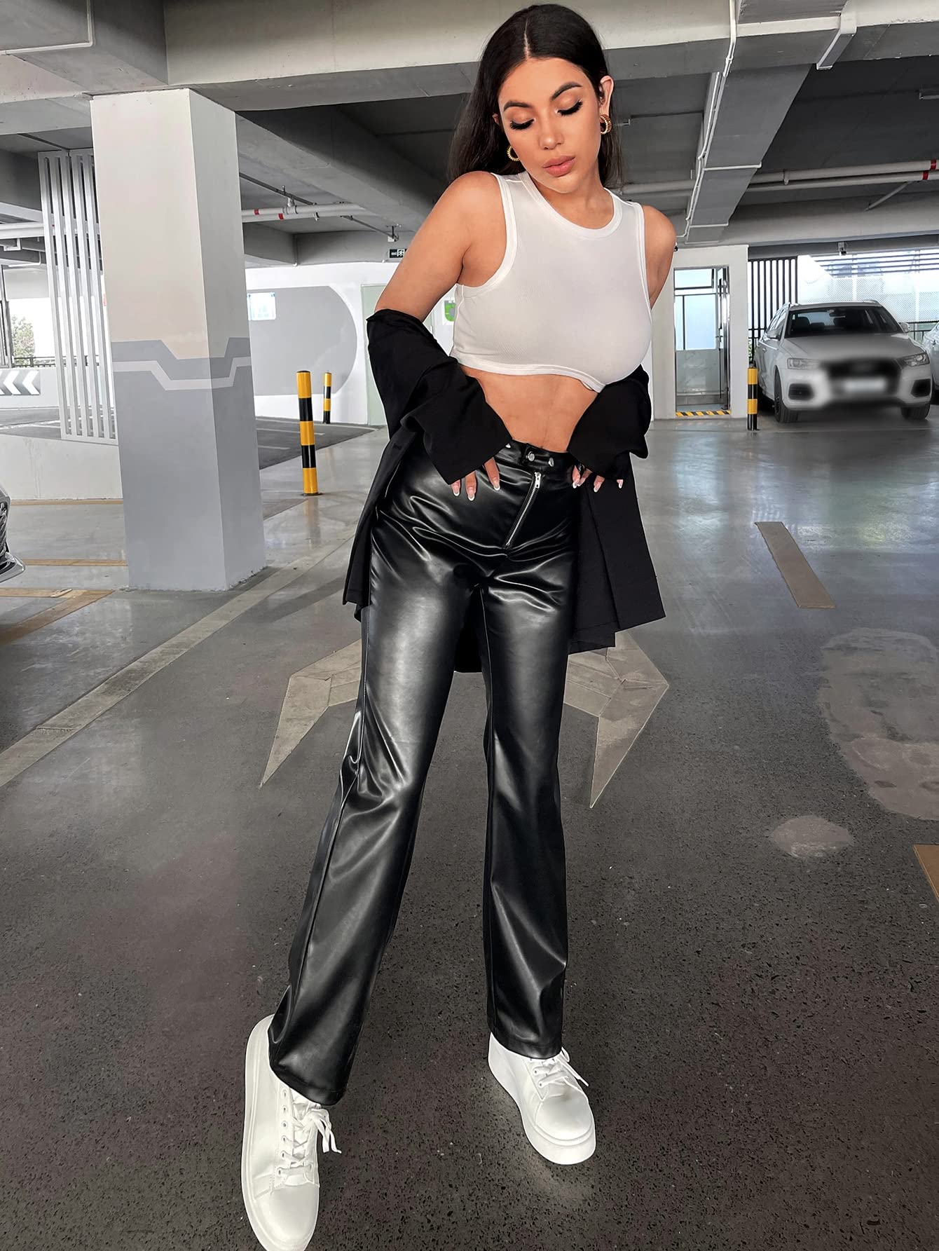 Sleek Faux Leather High-Waisted Leggings